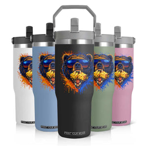 Angry Bear Lets Eat Cheese Flip Straw Tumbler CFB Game Day Sport Fan TS10 Print Your Wear
