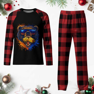 Angry Bear Lets Eat Cheese Plaid Pajama Set CFB Game Day Sport Fan TS10 Buffalo Plaid Print Your Wear
