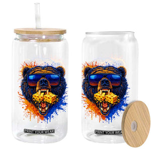 Angry Bear Lets Eat Cheese Glass Can CFB Game Day Sport Fan TS10 Print Your Wear