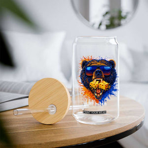 Angry Bear Lets Eat Cheese Glass Can CFB Game Day Sport Fan TS10 Print Your Wear