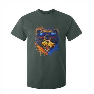 Angry Bear Lets Eat Cheese T Shirt For Kid CFB Game Day Sport Fan TS10 Dark Forest Green Print Your Wear