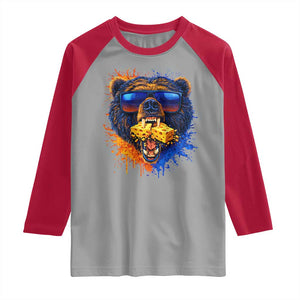 Angry Bear Lets Eat Cheese Raglan Shirt CFB Game Day Sport Fan TS10 Sport Gray Red Print Your Wear