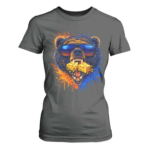 Angry Bear Lets Eat Cheese T Shirt For Women CFB Game Day Sport Fan TS10 Dark Heather Print Your Wear