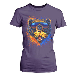 Angry Bear Lets Eat Cheese T Shirt For Women CFB Game Day Sport Fan TS10 Purple Print Your Wear