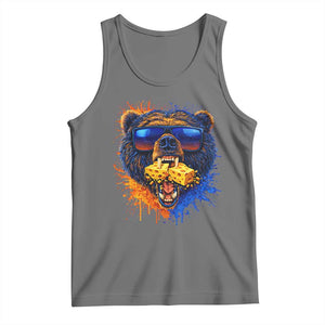 Angry Bear Lets Eat Cheese Tank Top CFB Game Day Sport Fan TS10 Black Heather Print Your Wear