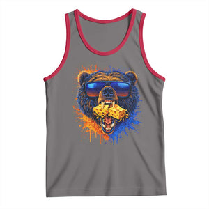 Angry Bear Lets Eat Cheese Tank Top CFB Game Day Sport Fan TS10 Deep Heather Red Print Your Wear
