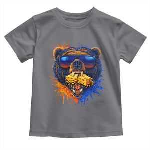 Angry Bear Lets Eat Cheese Toddler T Shirt CFB Game Day Sport Fan TS10 Charcoal Print Your Wear