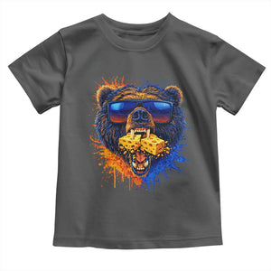 Angry Bear Lets Eat Cheese Toddler T Shirt CFB Game Day Sport Fan TS10 Dark Heather Print Your Wear