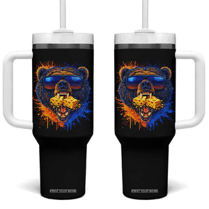 Angry Bear Lets Eat Cheese Tumbler With Handle CFB Game Day Sport Fan TS10 One Size: 40 oz Black Print Your Wear