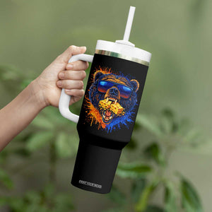 Angry Bear Lets Eat Cheese Tumbler With Handle CFB Game Day Sport Fan TS10 Print Your Wear
