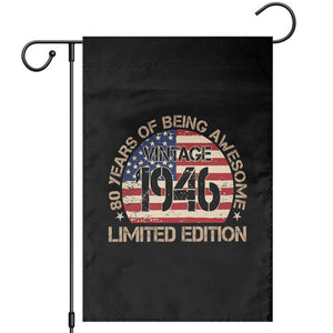 80th Birthday Garden Flag Vintage 1946 80 Year Old Birthday USA Flag TS10 Black Print Your Wear