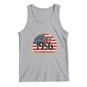 70th Birthday Tank Top Vintage 1956 70 Year Old Birthday USA Flag TS10 Athletic Heather Print Your Wear