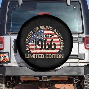 60th Birthday Spare Tire Cover Vintage 1966 60 Year Old Birthday USA Flag TS10 No hole Black Print Your Wear