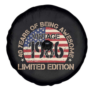 40th Birthday Spare Tire Cover Vintage 1986 40 Year Old Birthday USA Flag TS10 Print Your Wear