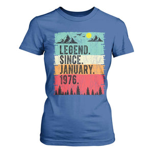 Personalized 1976 Birthday T Shirt For Women Custom Date Vintage Retro 50th Birthday Gifts 50 Years Old TS10 Royal Blue Print Your Wear