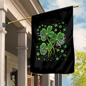 Four Leaf Clover Christian Garden Flag Irish Lucky Shamrock Faith Hope Love Religious TS10 Print Your Wear