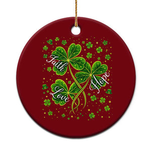 Four Leaf Clover Christian Ceramic Ornament Irish Lucky Shamrock Faith Hope Love Religious TS10 1pc Red Print Your Wear