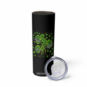 Four Leaf Clover Christian Skinny Tumbler Irish Lucky Shamrock Faith Hope Love Religious TS10 Print Your Wear