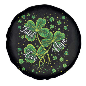 Four Leaf Clover Christian Spare Tire Cover Irish Lucky Shamrock Faith Hope Love Religious TS10 Print Your Wear