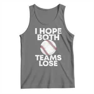 Funny Baseball Meme Tank Top I Just Hope Both Teams Lost TS10 Black Heather Print Your Wear