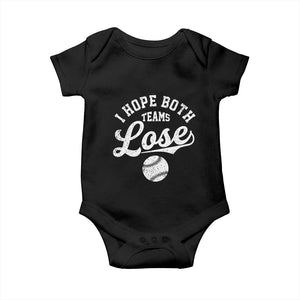 Baseball Meme Baby Onesie Retro I Just Hope Both Teams Lost Funny Sayings TS10 Black Print Your Wear