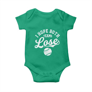 Baseball Meme Baby Onesie Retro I Just Hope Both Teams Lost Funny Sayings TS10 Irish Green Print Your Wear