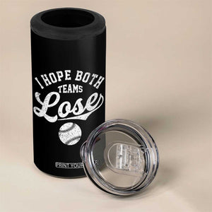 Baseball Meme 4 in 1 Can Cooler Tumbler Retro I Just Hope Both Teams Lost Funny Sayings TS10 Print Your Wear