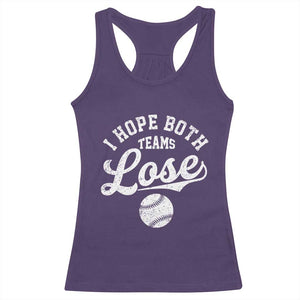 Baseball Meme Racerback Tank Top Retro I Just Hope Both Teams Lost Funny Sayings TS10 Purple Print Your Wear