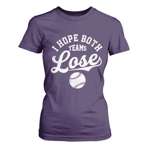 Baseball Meme T Shirt For Women Retro I Just Hope Both Teams Lost Funny Sayings TS10 Purple Print Your Wear