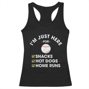 Funny Baseball Food Fans Racerback Tank Top Im Just Here for The Snacks Hot Dog TS10 Black Print Your Wear