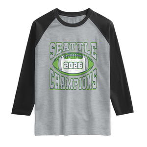 2026 Champion Seattle Raglan Shirt Football Lovers TS10 Heather Gray Black Print Your Wear
