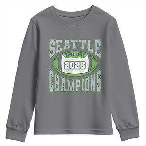 2026 Champion Seattle Youth Sweatshirt Football Lovers TS10 Charcoal Print Your Wear