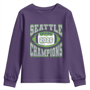 2026 Champion Seattle Youth Sweatshirt Football Lovers TS10 Purple Print Your Wear