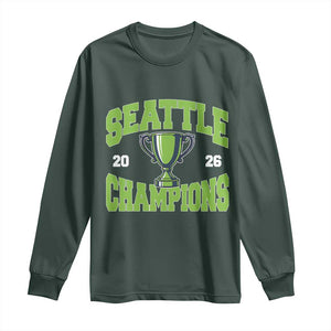 Seattle Champions 2026 Long Sleeve Shirt Retro Gameday Team Fan TS10 Dark Forest Green Print Your Wear