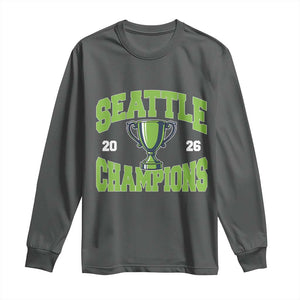 Seattle Champions 2026 Long Sleeve Shirt Retro Gameday Team Fan TS10 Dark Heather Print Your Wear