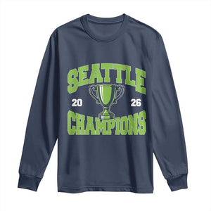 Seattle Champions 2026 Long Sleeve Shirt Retro Gameday Team Fan TS10 Navy Print Your Wear