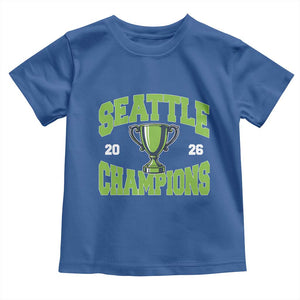 Seattle Champions 2026 Toddler T Shirt Retro Gameday Team Fan TS10 Royal Blue Print Your Wear