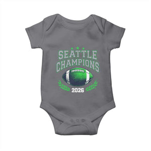 Seattle Champions 2026 Baby Onesie Retro Gameday Football Team Fan TS10 Charcoal Print Your Wear
