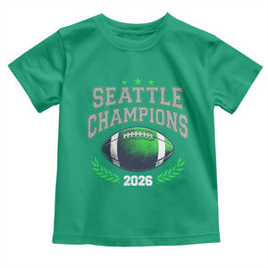 Seattle Champions 2026 Toddler T Shirt Retro Gameday Football Team Fan TS10 Irish Green Print Your Wear