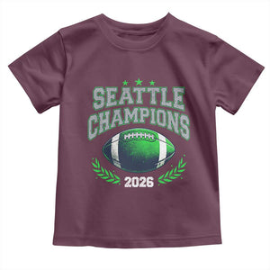 Seattle Champions 2026 Toddler T Shirt Retro Gameday Football Team Fan TS10 Maroon Print Your Wear