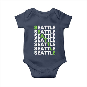 Vintage Seattle Baby Onesie Sports Lover Washington City TS10 Navy Print Your Wear