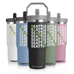 Vintage Seattle Flip Straw Tumbler Sports Lover Washington City TS10 Print Your Wear