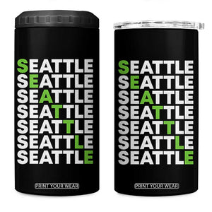 Vintage Seattle 4 in 1 Can Cooler Tumbler Sports Lover Washington City TS10 One Size: 16 oz Black Print Your Wear