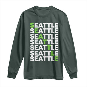 Vintage Seattle Long Sleeve Shirt Sports Lover Washington City TS10 Dark Forest Green Print Your Wear