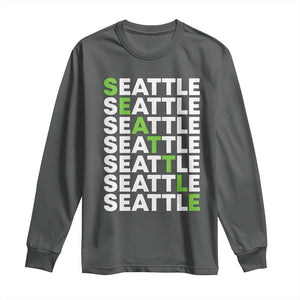 Vintage Seattle Long Sleeve Shirt Sports Lover Washington City TS10 Dark Heather Print Your Wear