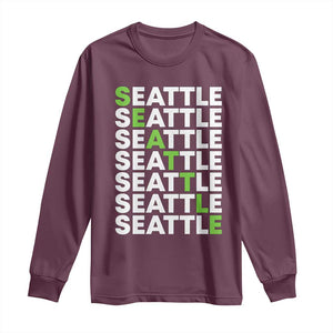 Vintage Seattle Long Sleeve Shirt Sports Lover Washington City TS10 Maroon Print Your Wear