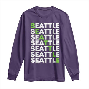 Vintage Seattle Long Sleeve Shirt Sports Lover Washington City TS10 Purple Print Your Wear