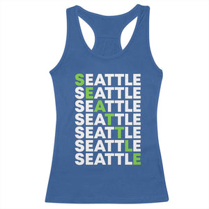 Vintage Seattle Racerback Tank Top Sports Lover Washington City TS10 Royal Blue Print Your Wear