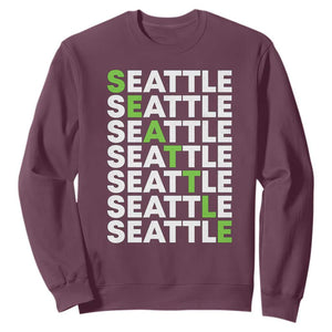 Vintage Seattle Sweatshirt Sports Lover Washington City TS10 Maroon Print Your Wear