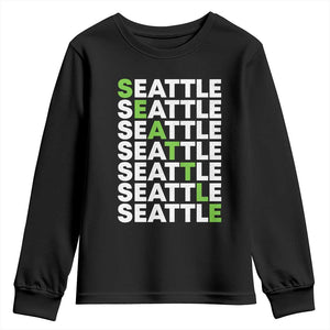 Vintage Seattle Youth Sweatshirt Sports Lover Washington City TS10 Black Print Your Wear